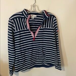 Vineyard Vines Striped Navy and White Half-Zip